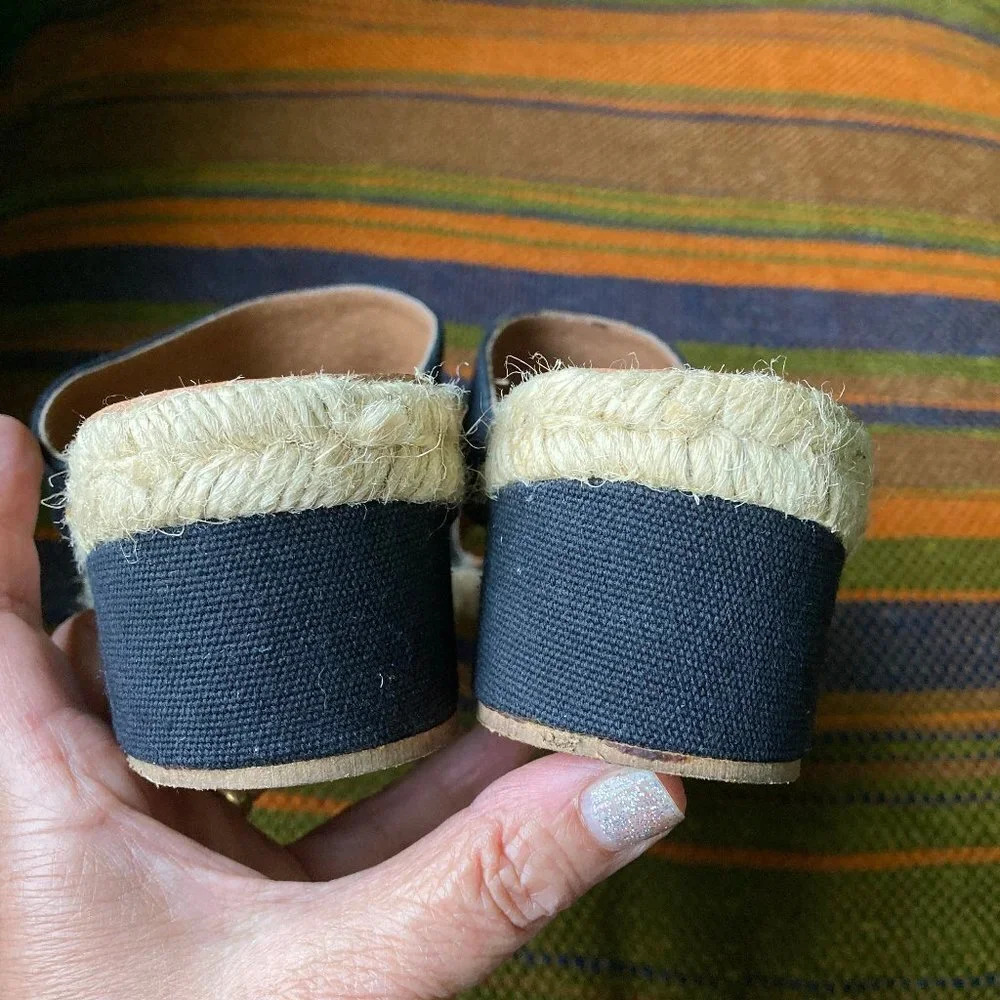 Unisa Black Canvas Sandals with‎ Jute Soles, Size 8B - Picture 7 of 8